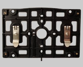 Installation plate with DIN rail clips